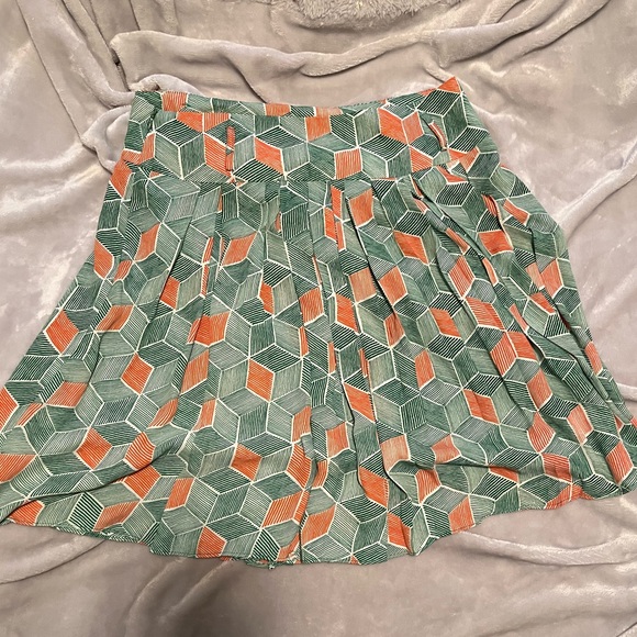 Modcloth Retro Green and Orange Skirt Size Medium Aesthetic - Picture 5 of 8